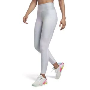 Reebok High-Waisted White & Lavender Leggings S new
